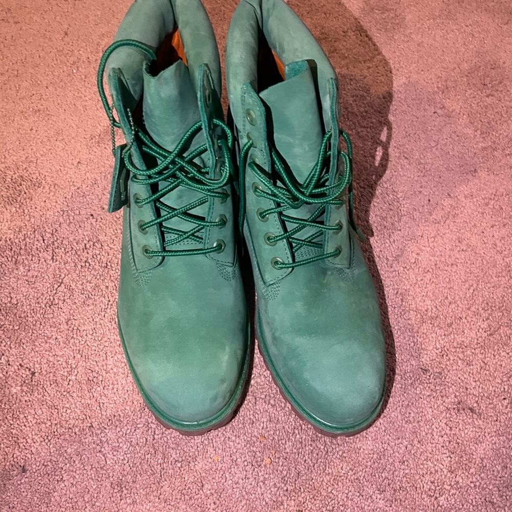 Timberland Green Nubuck Lace-Up Men's Boots